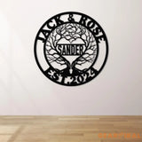 Personalized Tree of Life Led Light Metal Sign Couple Name Sign Family Established Custom Love Wall Art Engagement Gift