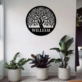 Personalized Tree of Life Welcome Sign Wall Decor - Custom Metal Wall Art - Personalized Tree Door Hanging