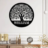Personalized Tree of Life Welcome Sign Wall Decor - Custom Metal Wall Art - Personalized Tree Door Hanging