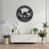 Personalized Tropical Patio or Pool Sign - Custom Tropical Sign - Tropical Palm Tree Metal Address Sign - Beach House