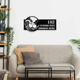 Personalized Waves Metal Address LED Metal Sign - House Number Hanging - Family Name Sign - Housewarming Wall Art