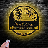 Personalized Welcome Mother Cluckers Metal Sign Chicken Farmhouse Decor Farmhouse Gift - Gearviral