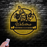 Personalized Welcome Mother Cluckers Metal Sign Chicken Farmhouse Decor Farmhouse Gift Vs2 - Gearviral