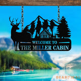 Personalized Welcome To Our Cabin Metal Sign Cabin Sign Family Name Sign Gift For Deer Hunter Cabin Decor Outdoor Sign