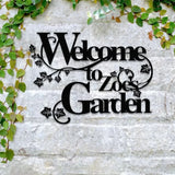 Personalized Welcome to Our Garden Sign Custom Metal Garden Sign Outdoor Metal Welcome Sign Garden Decor Garden Name