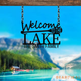 Personalized Welcome to Our Lake House Sign Metal Lake House Sign Lake Name Family Name Sign for Lake House