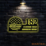 Personalized Welcome US Metal Address Sign House - Number Hanging Address - Welcome Sign Number Address Metal Sign