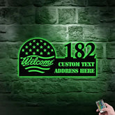 Personalized Welcome US Metal Address Sign House - Number Hanging Address - Welcome Sign Number Address Metal Sign