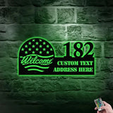 Personalized Welcome US Metal Address Sign House - Number Hanging Address - Welcome Sign Number Address Metal Sign