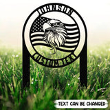 Personalized Welcome US Metal Stake Personalized Family Name Yard Sign Patriotic Garden Stake Outdoor Door Garden Decor