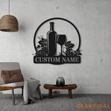 Personalized Wine Bar Metal Wall Art LED Light - Wine Bar - Home Decor Wine Shop Patio Decoration - Man Cave | GearViral