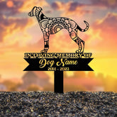 Personalized Wippet Mandala Garden Stake Zentangle Yard Art Dog Memorial Sign Outdoor Decor Pet Loss Sympathy Gift