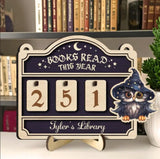 Personalized Wooden Books Read This Year Book Tracker: Owl Bookworm Counter, Library Decor, Gift for booktoker