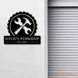 Personalized Workshop Metal Sign Custom Name Metal Sign Gift for Grandpa Gift for Papa - Gearviral