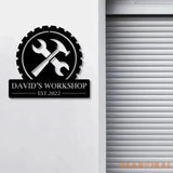 Personalized Workshop Metal Sign Custom Name Metal Sign Gift for Grandpa Gift for Papa - Gearviral