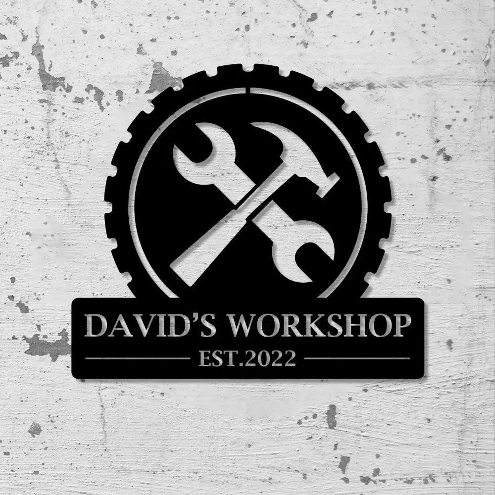 Personalized Workshop Metal Sign Custom Name Metal Sign Gift for Grandpa Gift for Papa - Gearviral