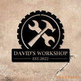 Personalized Workshop Metal Sign Custom Name Metal Sign Gift for Grandpa Gift for Papa - Gearviral