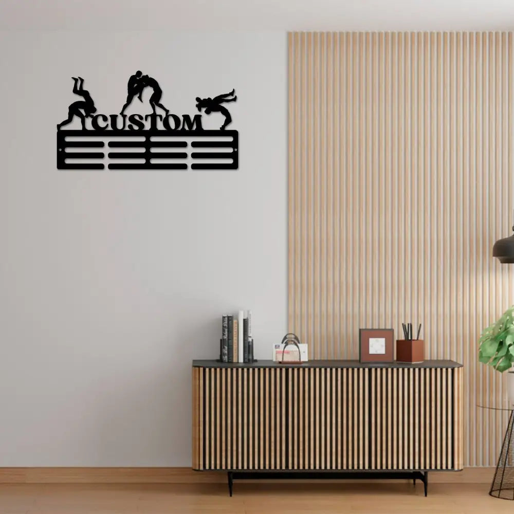 Personalized Wrestling Medal Hanger with Led Light,Custom Wrestler Name Medal Holder Wrestling Medal Display Awards
