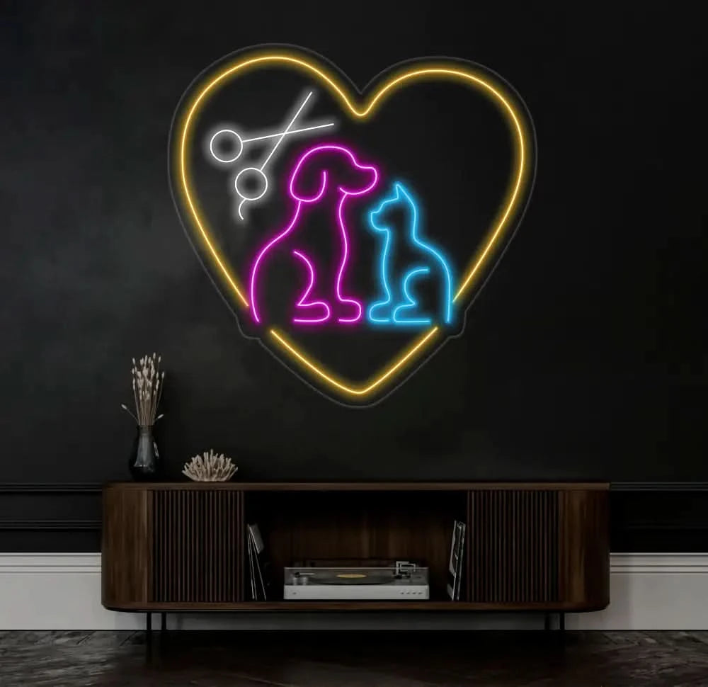 Pet Grooming Neon Sign Grooming Led Sign Custom Pet Spa Neon Light Pet Shop Open Neon Light Pet Spa Sign Pet Shop