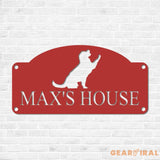 Pet Name Metal Sign - Dog Sign for Wall - Dog House Name - Pet Name Plaque - Dog Decor - Pet Signs - Dog Name Sign- Dog