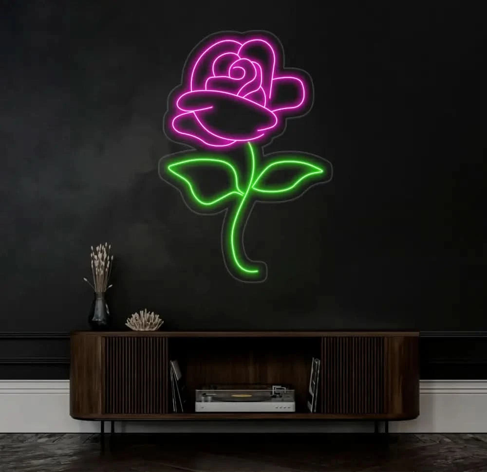 Pink Rose Flower Neon Sign Rose Neon Light Rose Led Light Flower Room Wall Decor Florist Neon Light Rose Neon Light