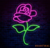 Pink Rose Flower Neon Sign Rose Neon Light Rose Led Light Flower Room Wall Decor Florist Neon Light Rose Neon Light