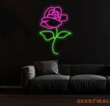Pink Rose Flower Neon Sign Rose Neon Light Rose Led Light Flower Room Wall Decor Florist Neon Light Rose Neon Light