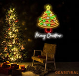Pizza Christmas Tree Neon Sign Italian Pizza Restaurant Christmas Wall Art Xmas Decor Merry Christmas Sign Pizza