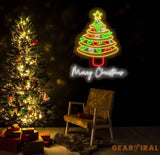 Pizza Christmas Tree Neon Sign Italian Pizza Restaurant Christmas Wall Art Xmas Decor Merry Christmas Sign Pizza
