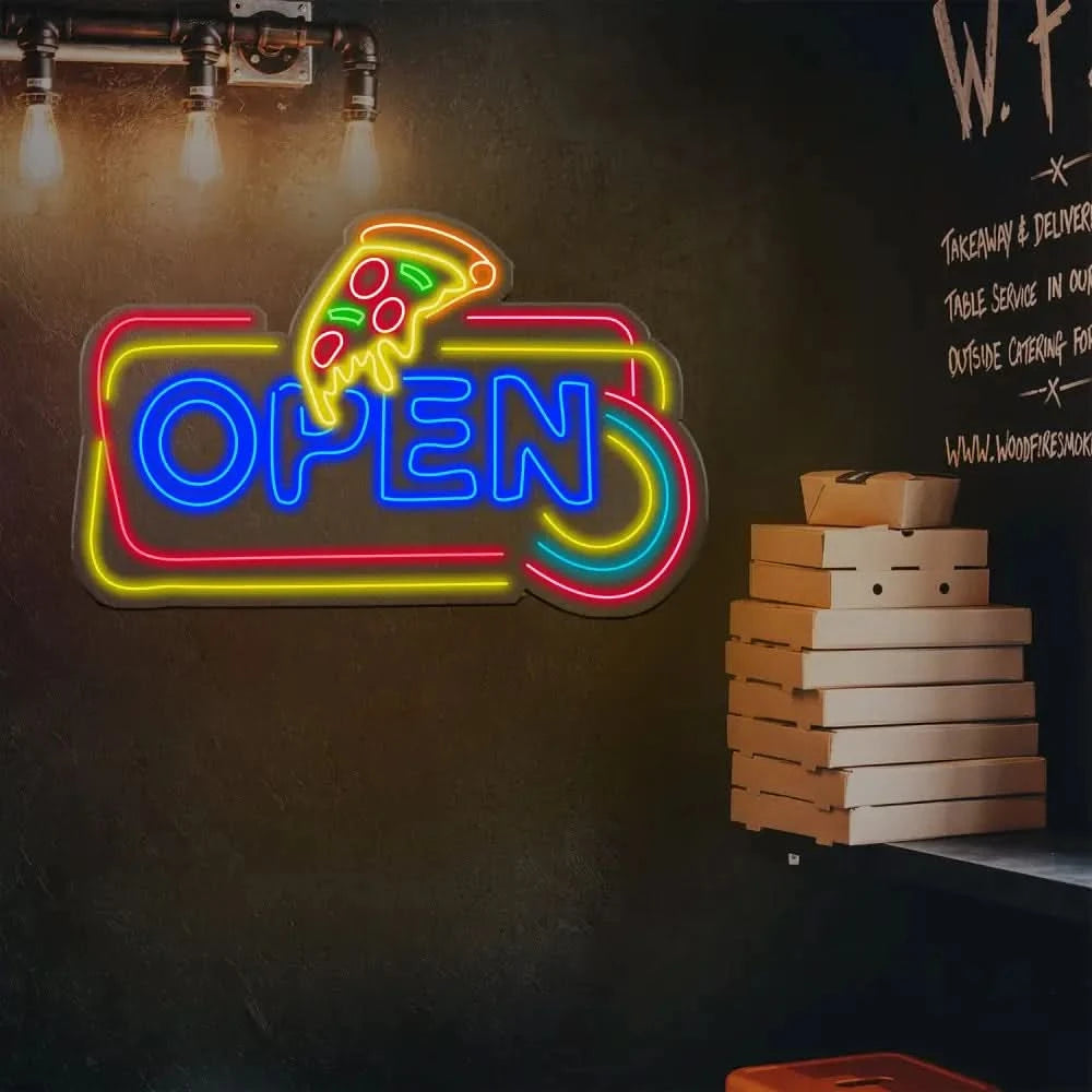 Pizza Neon Sign Open Pizza Led Sign Restaurant Sign Kitchen Neon Sign Neon Sign Bedroom Led Neon Sign Neon Light Sign