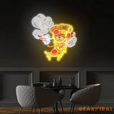 Pizza Slice Cartoon Artwork Led Neon Sign Light