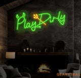 Play Dirty Neon Sign - Custom Red Neon Light Bedroom Wall Decor Playful Wall Art Unique LED Sign for Home or Game Room