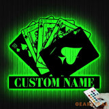 Poker Wall Art With LED Lights - Poker Decor Wall Led Sign - Poker RGB Color Led Light Sign - Christmas Gift | GearViral