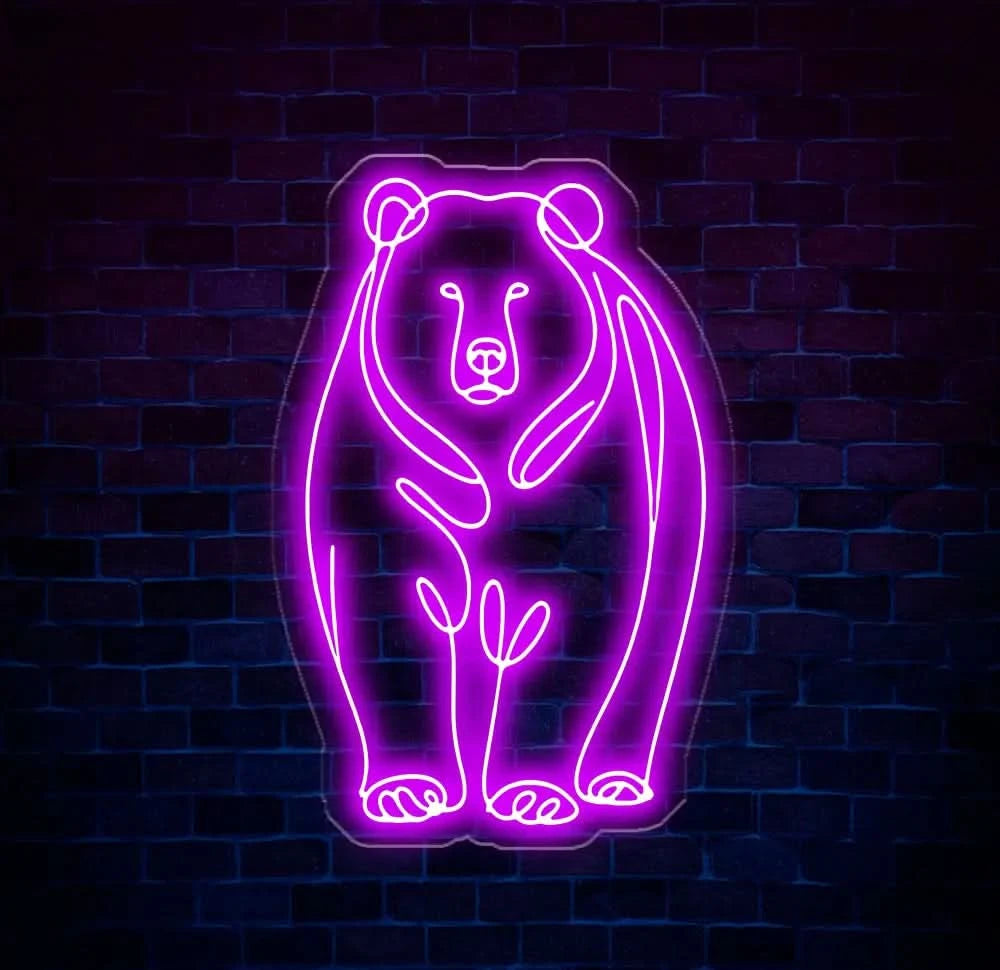Polar Bear LED Neon Sign - Custom Wall Decor Game Room Sign Bar LED Light Best Gifts for Him Unique Polar Bear Neon Art