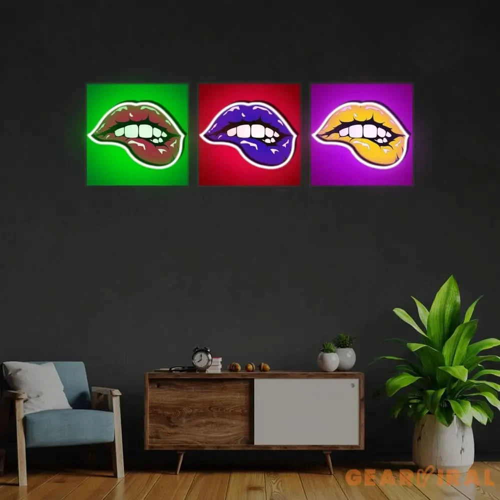 ’Pop Art Lips’ Neon x Acrylic Artwork