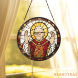 Pope Leo XIV American Pope Suncatcher Catholic Stained Glass Window Hanging Religious Gift Christian Home Decor Church