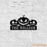 Pumpkin Metal Sign Hallowee Pumpkin Family Name Sign Personalized Split Letter Last Name Pumpkin Halloween Sign Outdoor