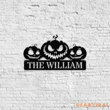 Pumpkin Metal Sign Hallowee Pumpkin Family Name Sign Personalized Split Letter Last Name Pumpkin Halloween Sign Outdoor