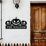 Pumpkin Metal Sign Hallowee Pumpkin Family Name Sign Personalized Split Letter Last Name Pumpkin Halloween Sign Outdoor