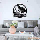 Quail Metal Sign LED - Custom Name Sign Bird Wall Art - Outdoor Wall Art Farmhouse Quail Decor - Quail Wall Art