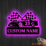 Race Car Custom Name Metal Sign - Dirt Track Racing Sign - Sports Sign - Race Car Sign | GearViral