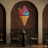 Rainbow IceCream Cones Artwork Led Neon Sign Light