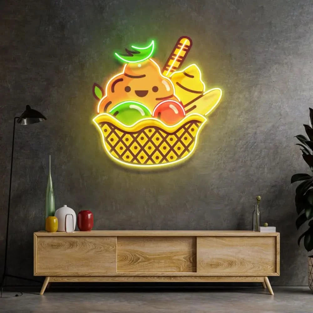 Rainbow Icecream Led Neon Acrylic Artwork