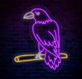 Raven Neon Sign Raven Bird Led Sign Raven Neon Light Raven Animal Led Light Animal Room Wall Art Decor Bird Moon House
