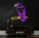 Raven Neon Sign Raven Bird Led Sign Raven Neon Light Raven Animal Led Light Animal Room Wall Art Decor Bird Moon House