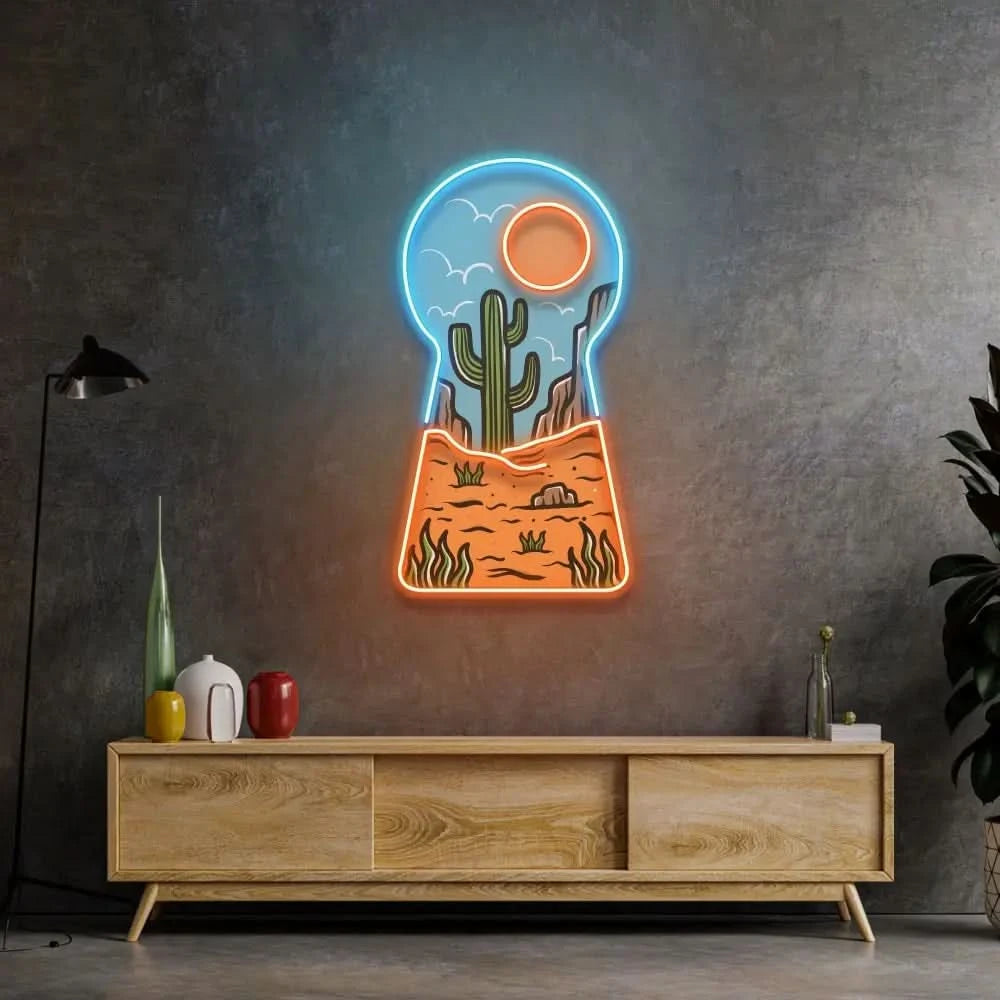 Red Desert Led Neon Acrylic Artwork