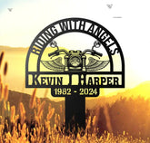 Riding with Angels Personalized Memorial Stake - Motorcycle with Wings Grave Marker - Rider Memorial Gift - Loss of