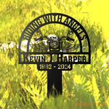 Riding with Angels Personalized Memorial Stake - Motorcycle with Wings Grave Marker - Rider Memorial Gift - Loss of