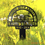Riding with Angels Personalized Memorial Stake - Motorcycle with Wings Grave Marker - Rider Memorial Gift - Loss of