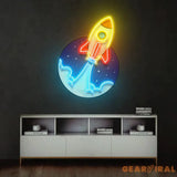 Rocket Led Neon Acrylic Artwork